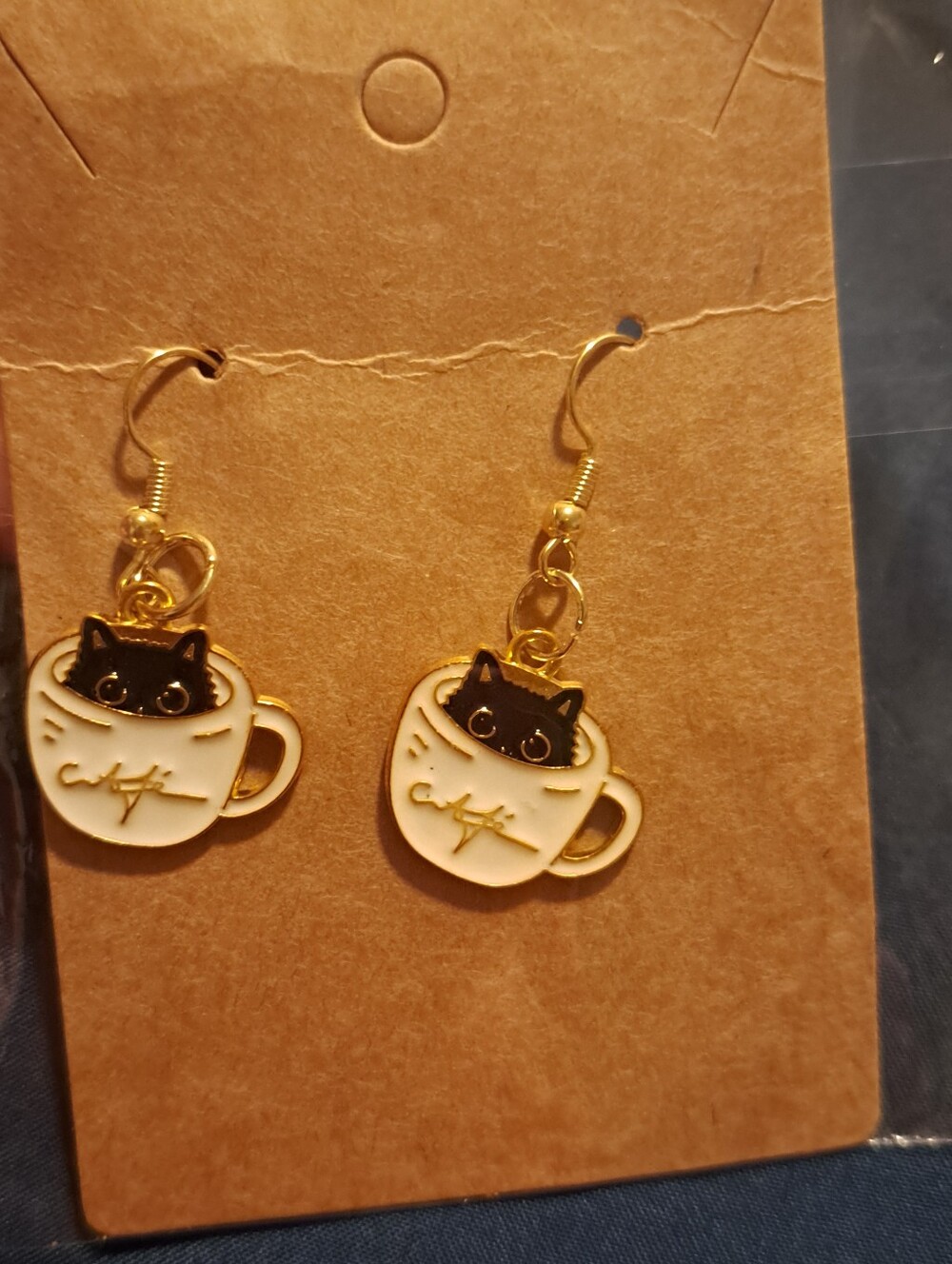 Cat Coffee Earrings